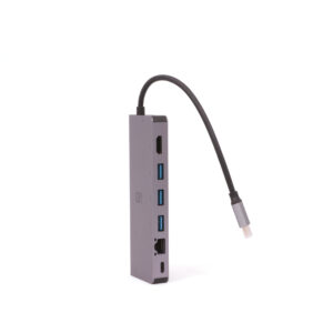 QUBE AD Type C HUB 9 in 1, USB 3.0*3(10GBPS), Type C*1(5GBPS), PD Charger, HDMI (4K), RJ45(1000M), SD Card, TF 2.0