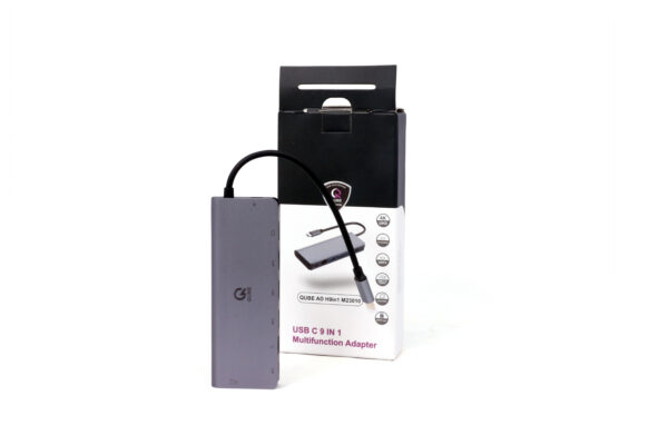 QUBE AD Type C HUB 9 in 1, USB 3.0*3(10GBPS), Type C*1(5GBPS), PD Charger, HDMI (4K), RJ45(1000M), SD Card, TF 2.0 - Image 3