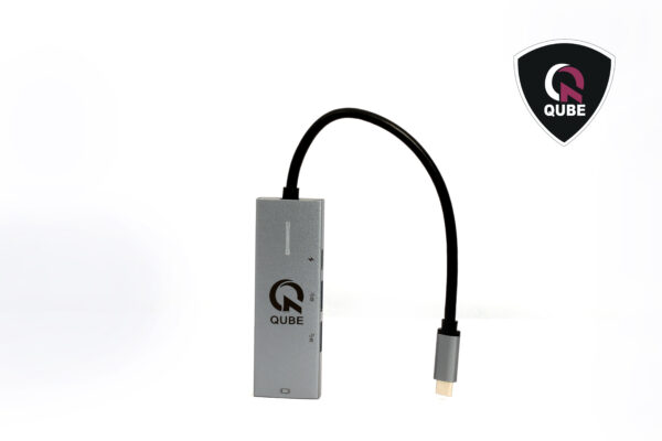 QUBE AD HDMI 1.4, USB 3.0, USB 2.0, C PD- grey aluminium - Image 2
