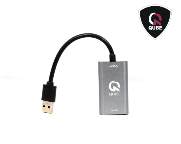 QUBE AD HDMI 1.4(4K 30HZ, 1080P) to USB for Vidoe capture- grey aluminium