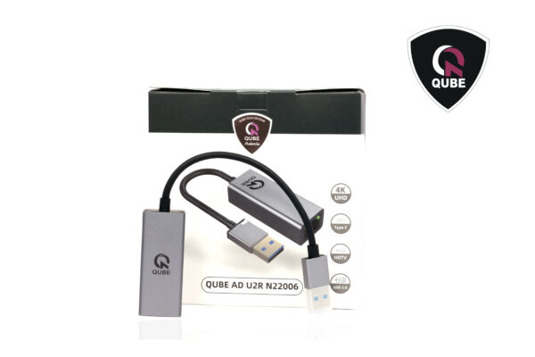 QUBE AD USB 3.0 to RJ 45 1000M-grey aluminium - Image 2