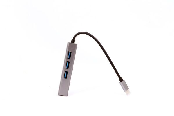 QUBE AD Type C Hub 4 in 1, with ehternet port RJ45(1000M), USB 3.0*3 - Image 2