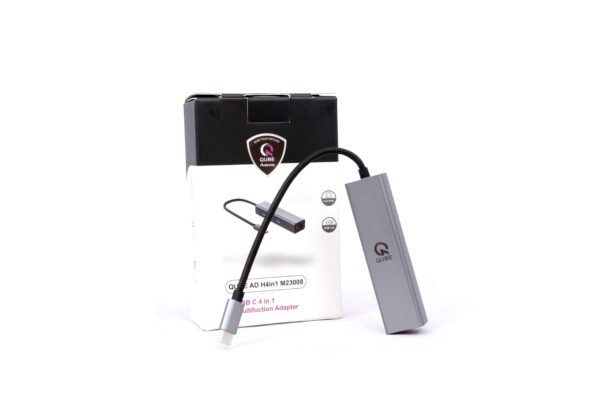 QUBE AD Type C Hub 4 in 1, with ehternet port RJ45(1000M), USB 3.0*3 - Image 3