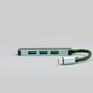 QUBE AD C-Type to USB A 3.0 Hub, Sleek Grey Aluminium Y23012