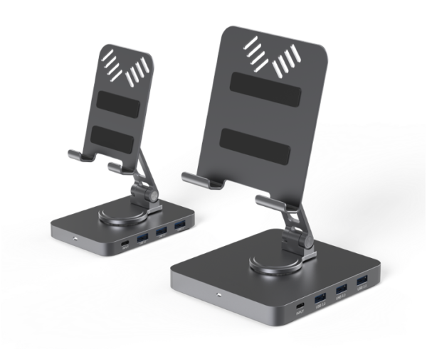 QUBE AD 11 in 1 Phone holder S23021 C to HDMI, PD, USB, USB C, Audio, SD/TF and RJ 45