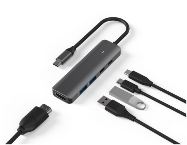 QUBE AD 5in1 S23023 C to HDMI, PD, USB 3.0 and USB C
