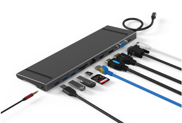 QUBE DS 11in1 C to HDMI, PD, USB, SD/TF, VGA, 3.5mm Audio
