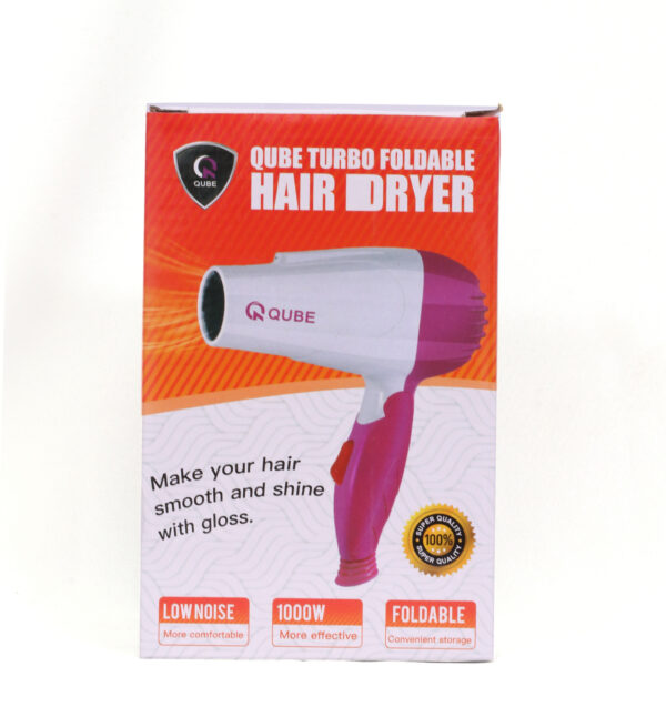 QUBE Turbo Hair Dryer 1000W Y23002 Pink - Image 2